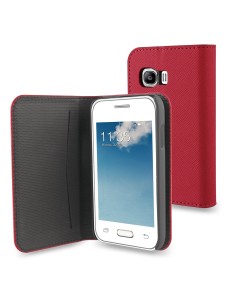 funda wallet folio función soporte rosa/negra samsung galaxy young 2 muvit MUSNS0121 kiwiku.com