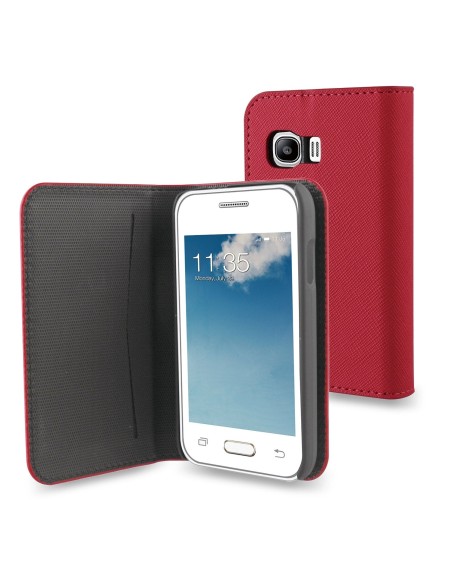 funda wallet folio función soporte rosa/negra samsung galaxy young 2 muvit MUSNS0121 kiwiku.com