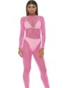 Forplay Micro Net Mock Mono de Red - Ropa Interior Femenina Rosa Neón S/m