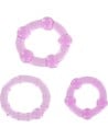 Seven Creations Stay Hard Three Ring Purple - Anillos para el Pene Silicona 3 Tamaños