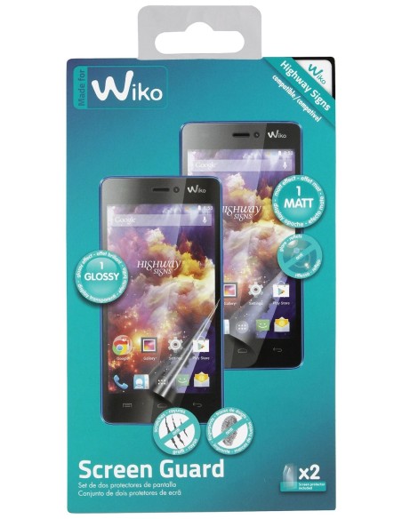 set de dos protectores pantalla: 1 mate - 1 brillo wiko highway signs WISCP0004 kiwiku.com