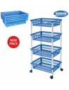 Tontarelli Carrito Verdulero 4 Cestos 40x85 Mito Azul - Carrito de Cocina