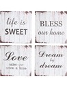 B And B Lienzo Frases - Decoración Pared 4 Diseños Surtidos 40x40 Cm
