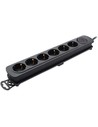 Tm Electron Base Múltiple 6 Tomas Interruptor Negro - Regleta Enchufes 6 Tomas Con Interruptor - 250v 16a 1.3m