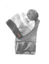 Mac Been Conjunto de Guantes, Gorro y Bufanda para Bebés de 9 A 18 Meses - Conjunto Bebé Gris - 100% Acrílico Con Pompón