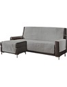 Wellhome Funda de Sofá Chaise-longue 2 Plazas Reversible Gris Claro - Funda Chaise Longue