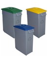 Denox Pack Reciclaje Contenedor Zeus - Contenedores de Basura 3 Unidades 65 Litros Cada Uno - Plástico Multicolor 195 Litros