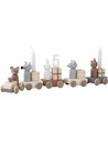 Bloomingville Mini Wooden Birthday Train - Juguete de Madera Cumpleaños 12 Piezas