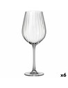 Bohemia Crystal Copa de Vino Optic Transparente - Copa de Vino 650 Ml Vidrio