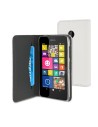 Funda wallet folio blanca función soporte y tarjetero nokia lumia 530 muvit (carcasa transparente)