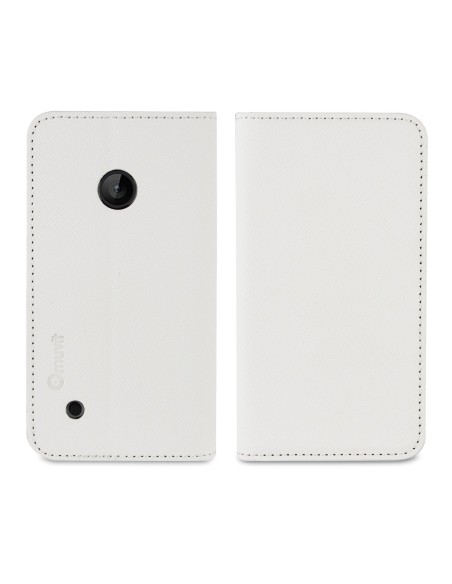 funda wallet folio blanca función soporte y tarjetero nokia lumia 530 muvit (carcasa transparente) MUSNS0142 kiwiku.com