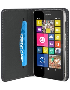 funda wallet folio azul oscuro función soporte y tarjetero nokia lumia 530 muvit (carcasa transparen MUSNS0146 kiwiku.com