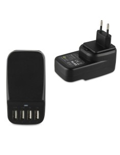 transformador usb negro 4 puertos 6.8a muvit MUACC0139 kiwiku.com