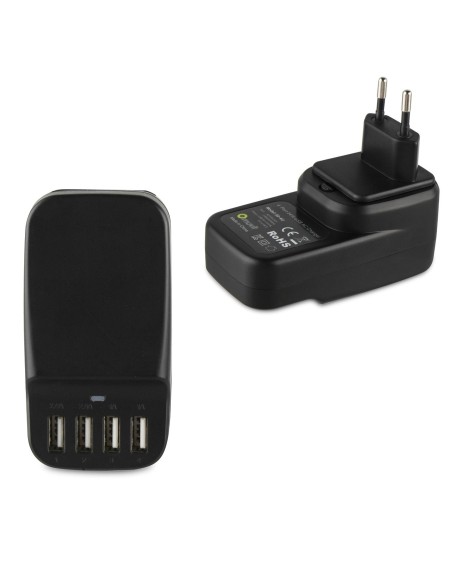 transformador usb negro 4 puertos 6.8a muvit MUACC0139 kiwiku.com