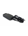 Transformador usb negro 4 puertos 6.8a con cable extraíble muvit