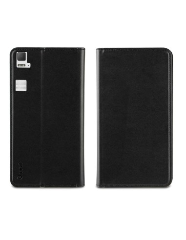 funda wallet folio función soporte negra bq aquaris e6 muvit MUSNS0149 kiwiku.com