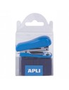 Apli Grapadora Mini Escolar Azul Con Grapas