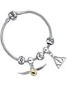 The Carat Shop Pulsera Plateada Charms Deathly Hallows Snitch 3 Spellbeads - Merchandising Harry Potter