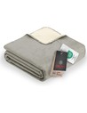 Ibena Uni Doublefacedecke Dublin 2340 - Manta Doble Cara 150x200 Cm Plata y Lana Blanca