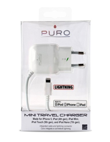 mini transformador blanco 2,1amp apple lightning mfi puro PUMT011 kiwiku.com