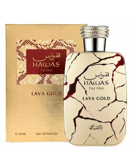 Rasasi Hawas For Him Lava Gold - Perfume Masculino Oriental Amaderado - Eau de Parfum 100 Ml Vaporizador