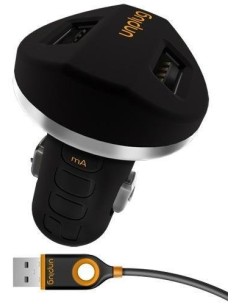 cargador coche usb dual 2a con cable micro usb incluido unplug UPCC003 kiwiku.com