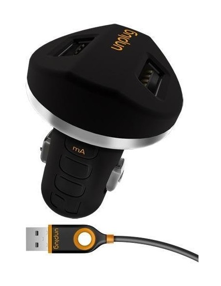 cargador coche usb dual 2a con cable micro usb incluido unplug UPCC003 kiwiku.com