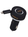 Cargador coche 2a con cable lightning retráctil y puerto usb unplug