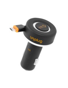 cargador coche 2a con cable micro usb retráctil y puerto usb unplug UPCC005 kiwiku.com