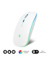 Subblim Submo-ldflat2 - Ratón Óptico Inalámbrico Rgb Led Dual Flat Mouse Blanco