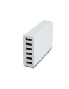 Transformador usb negro 6 puertos 10a con cable extraíble muvit