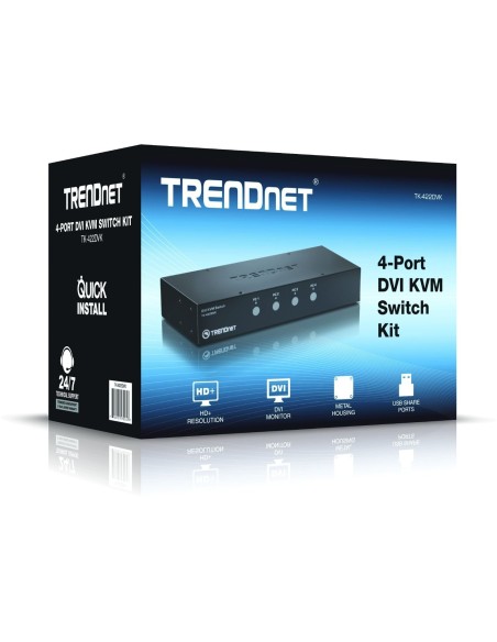 TRENDnet TK-422DVK - Kit de switch KVM DVI de cuatro puertos TK-422DVK kiwiku.com