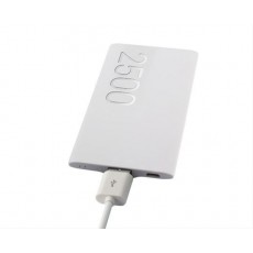 Bateria auxiliar ksix 2500 mah + cable micro usb-usb 20 cm blanca