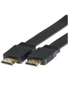 CABLE HDMI 1.3 PLANO MACHO MACHO CONEXION ORO 1.8M NEGRO