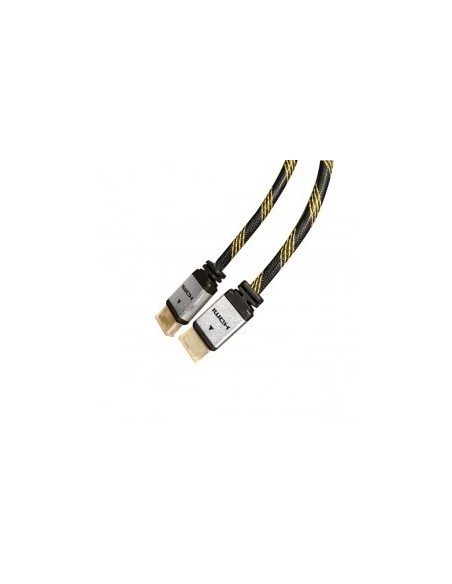 CABLE HDMI 1.4 MACHO MACHO CON FERRITA CONEXION ORO 1.8M GRIS/NEGRO