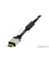 Cable hdmi 1.4 macho macho con ferrita conexion oro 5m gris/negro