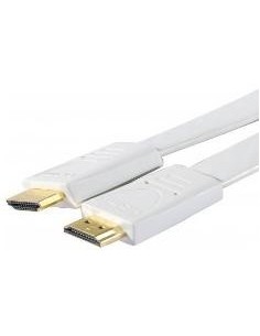 CABLE HDMI 1.3 PLANO MACHO MACHO CONEXION ORO 5M BLANCO