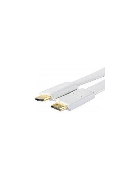 CABLE HDMI 1.3 PLANO MACHO MACHO CONEXION ORO 5M BLANCO