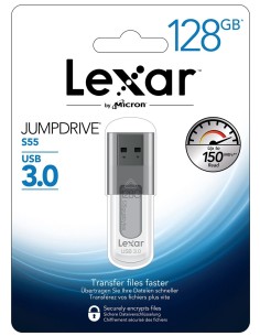 Lexar JumpDrive S55 - Memoria USB de 128 GB, blanco LJDS55-128ABEU kiwiku.com 2