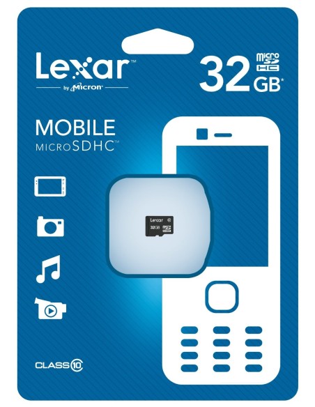Lexar - Tarjeta de memoria MicroSDHC sin adaptador (clase 10) 32 gb LSDMI32GABEU kiwiku.com
