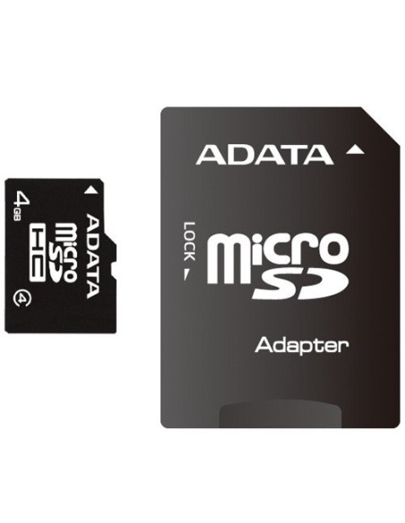 AData AUSDH4GCL4-RA1 - Tarjeta de memoria 4 GB MicroSDHC con adaptador AUSDH4GCL4-RA1 kiwiku.com