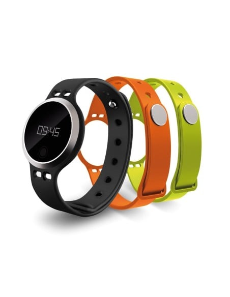 Reloj de pulsera ora fit black 3 correas intercambiables bluetooth  cardiometro, podometor, alertas, 0SB001-FK kiwiku.com