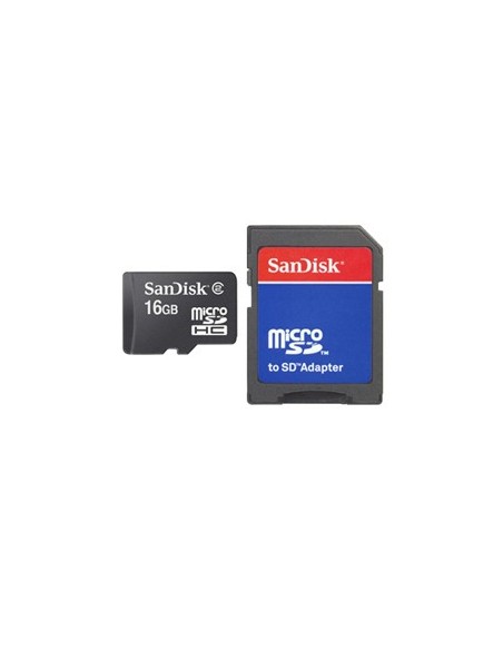 SanDisk - Tarjeta de memoria flash ( adaptador microSDHC a SD Incluido ) - 16 GB - Class 2 - microSD SDSDQB-016G-B35 kiwiku.com