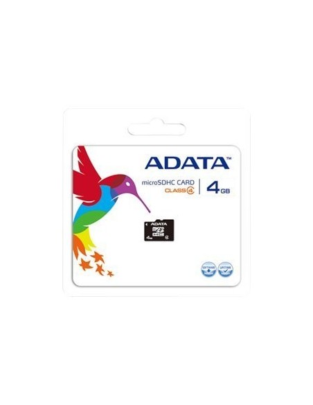ADATA - Tarjeta de memoria flash - 4 GB - Class 4 - microSDHC AUSDH4GCL4-R kiwiku.com