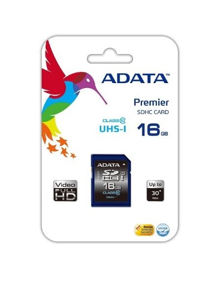 ADATA Premier - Tarjeta de memoria flash - 16 GB - UHS Class 1  Class10 - SDHC UHS-I ASDH16GUICL10-R kiwiku.com