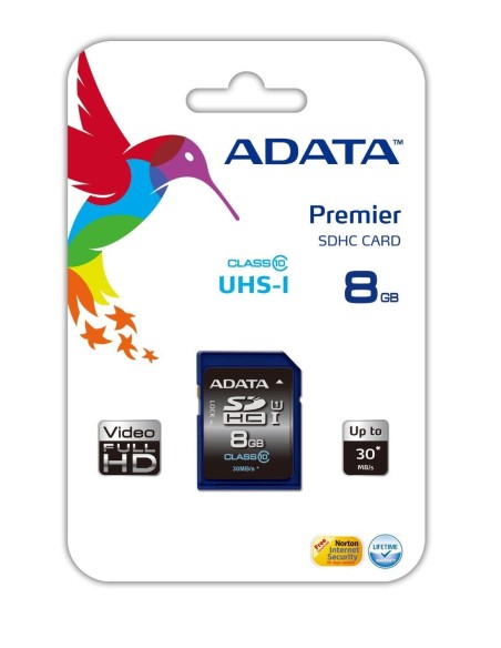 ADATA Premier - Tarjeta de memoria flash - 8 GB - UHS Class 1  Class10 - SDHC UHS-I ASDH8GUICL10-R kiwiku.com