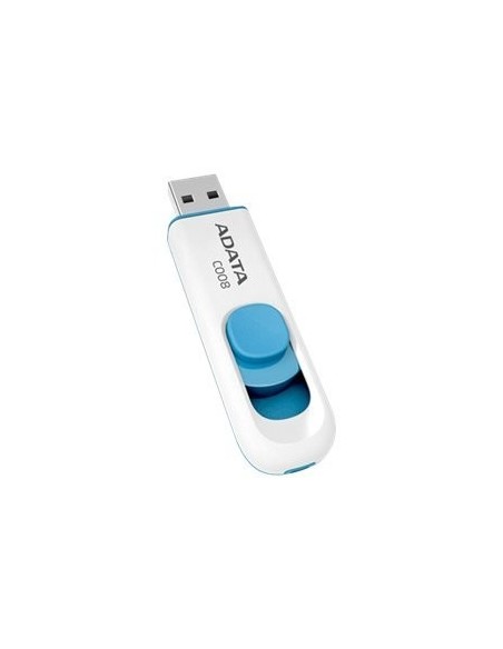 ADATA Classic Series C008 - Unidad flash USB - 4 GB - USB 2.0 - blanco, azul AC008-4G-RWE kiwiku.com