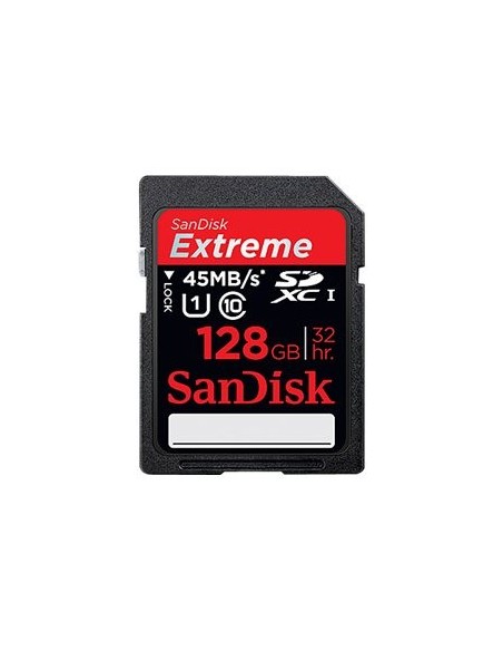 SanDisk Extreme - Tarjeta de memoria flash - 128 GB - UHS Class 1 / Class10 - SDXC UHS-I SDSDXS-128G-X46 kiwiku.com
