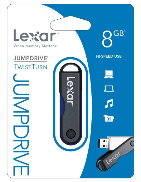 Lexar 8gb jumpdrive twistturn - memoria usb (8 gb, usb 2.0, girar, azul)