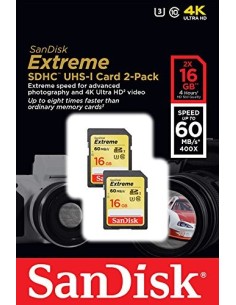 Sandisk extreme sdhc card 16gb 2-pack 60mb/s class 10 SDSDXN2-016G-G46 kiwiku.com 2